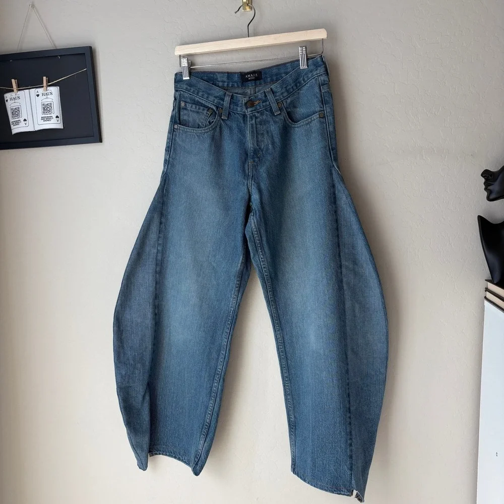 A.W.A.K.E. MODE Barrel Jeans Denim Blue Jeans Cotton Size 36 US 2 - Picture 3 of 10